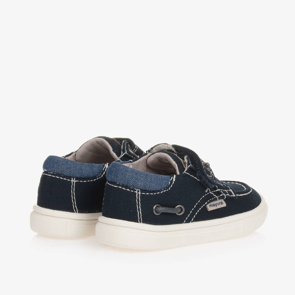 Mayoral-حذاء رياضي بشريط لاصق كانفاس لون كحلي للأولاد | Childrensalon Outlet