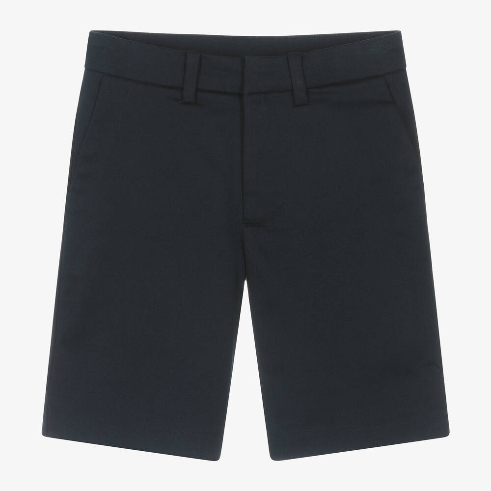 Mayoral Nukutavake-Boys Navy Blue Chino Shorts | Childrensalon Outlet