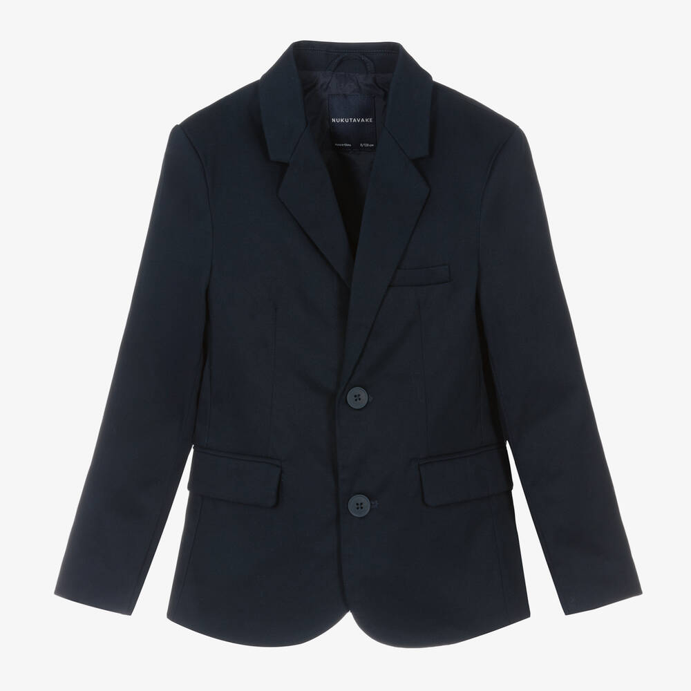 Boys Navy Blue Cotton Blazer
