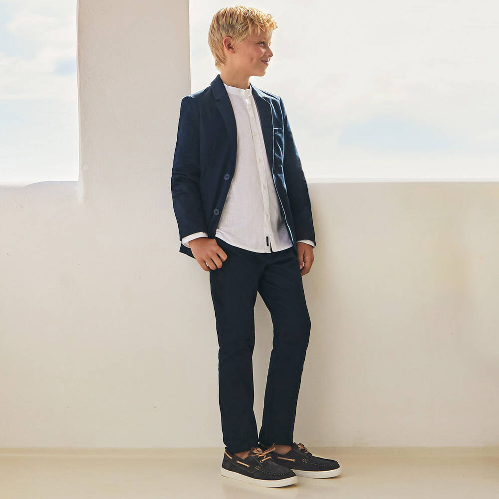 Mayoral Нукутаваке-Boys Navy Blue Cotton Chino Trousers | Childrensalon Outlet