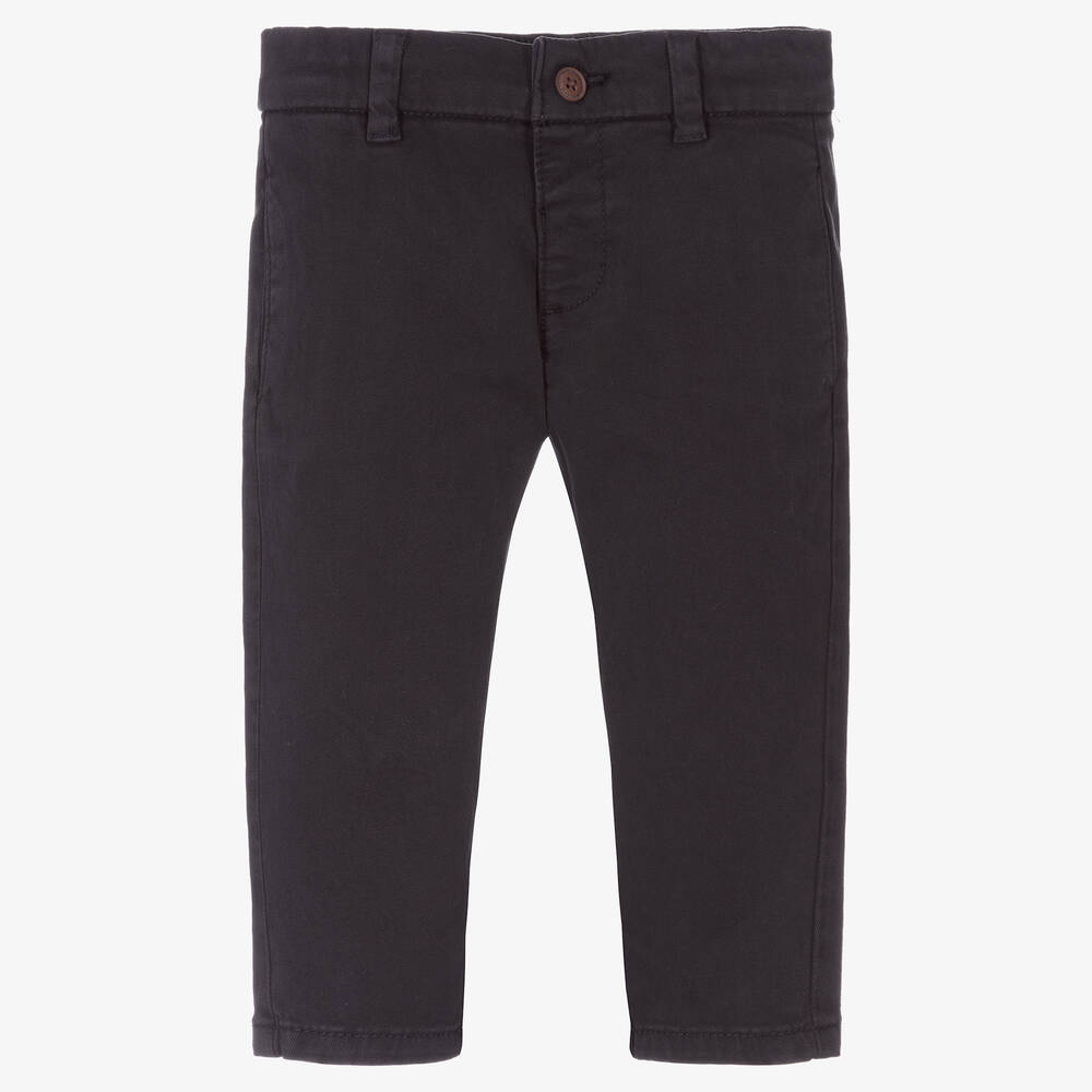 Mayoral - Boys Navy Blue Cotton Chinos | Childrensalon