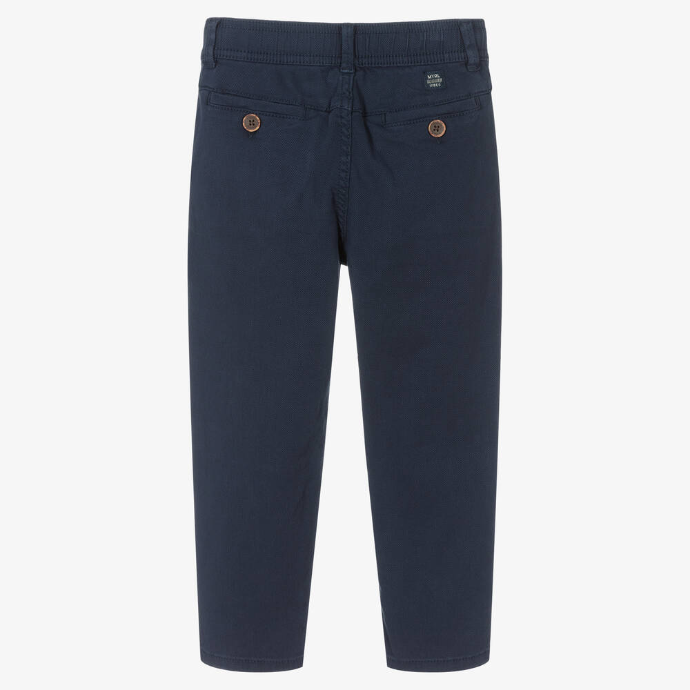 Mayoral-Boys Navy Blue Cotton Chinos | Childrensalon Outlet