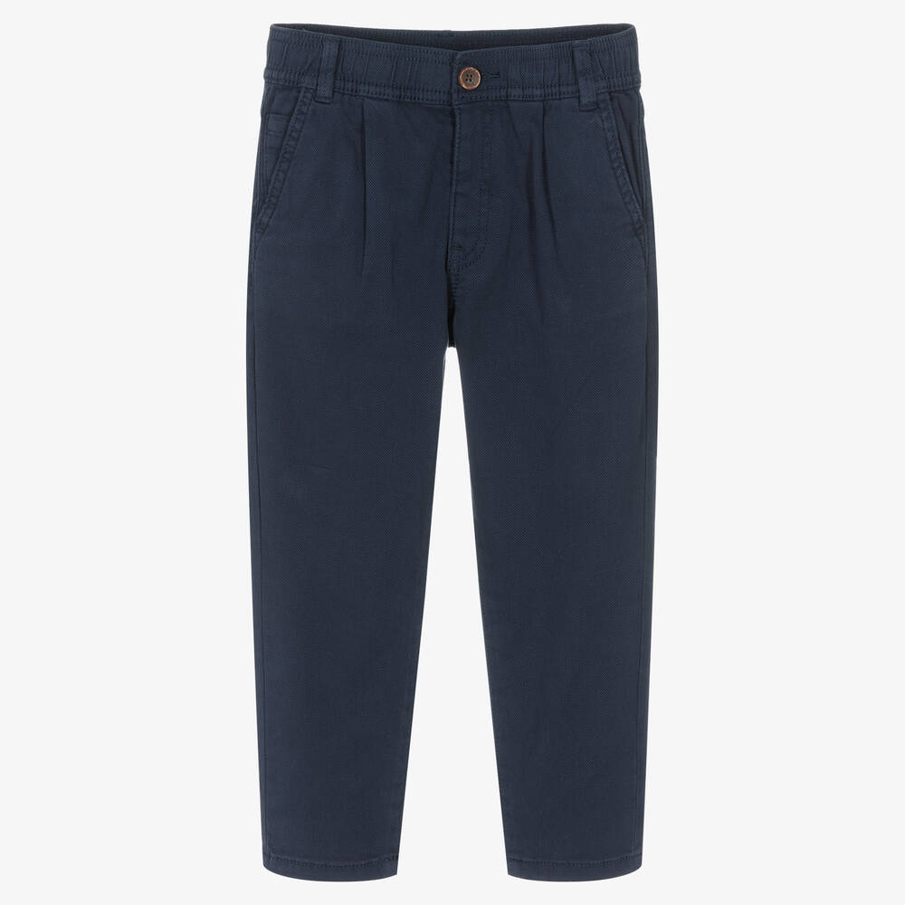Mayoral-Boys Navy Blue Cotton Chinos | Childrensalon Outlet