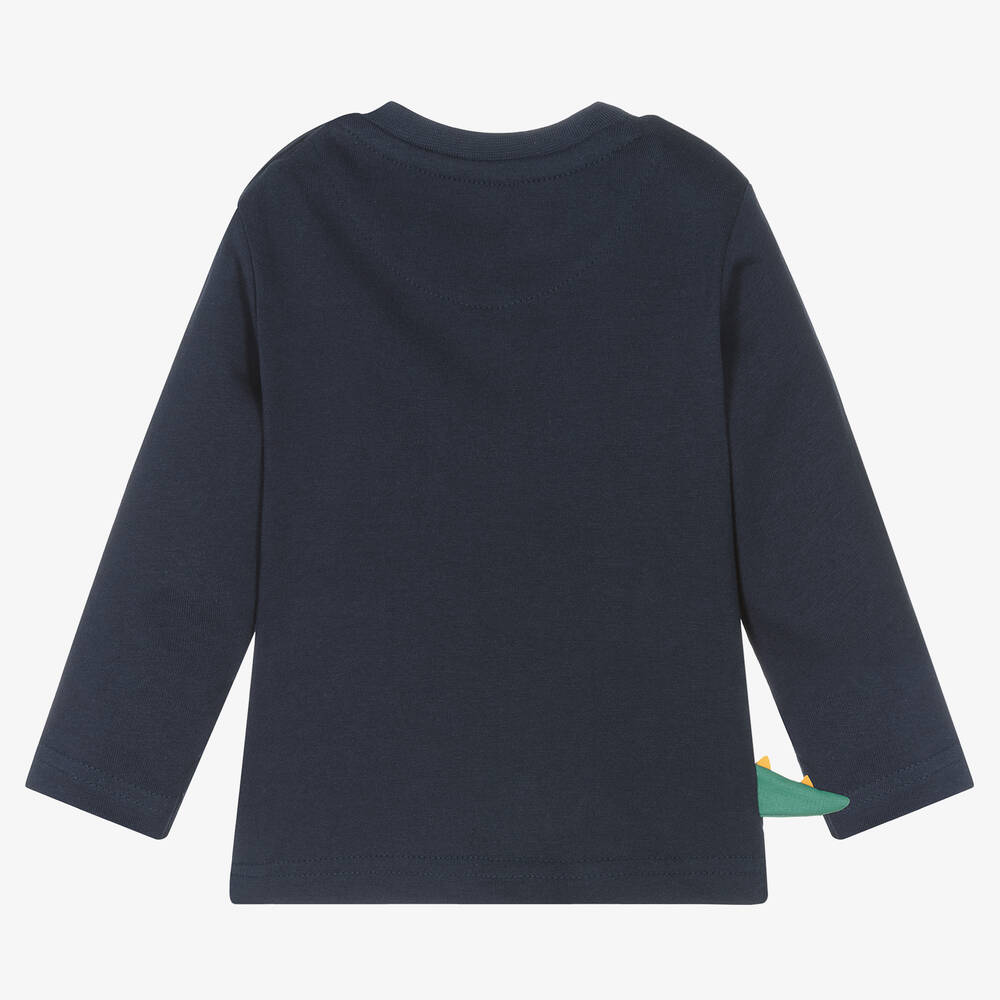 Mayoral-Boys Navy Blue Cotton Dinosaur Top | Childrensalon Outlet