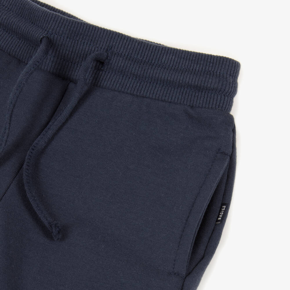 Mayoral-Boys Navy Blue Cotton Jersey Drawstring Joggers | Childrensalon Outlet