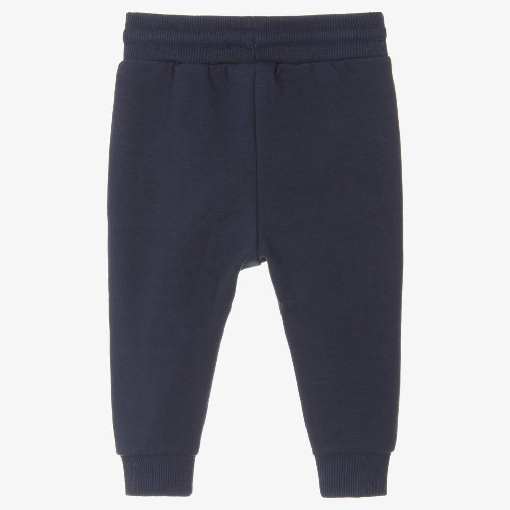 Mayoral-Boys Navy Blue Cotton Jersey Drawstring Joggers | Childrensalon Outlet