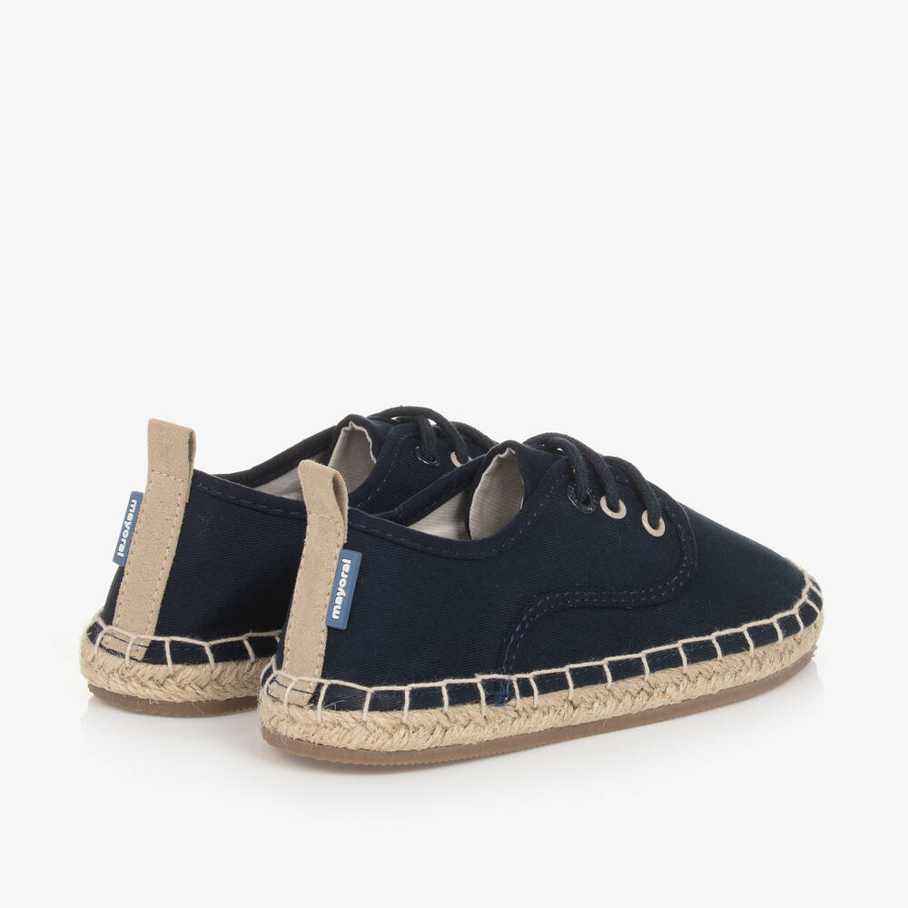 Mayoral-Boys Navy Blue Cotton Lace-Up Espadrilles | Childrensalon Outlet