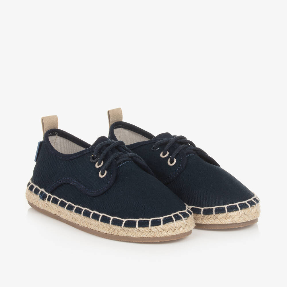 Mayoral-Boys Navy Blue Cotton Lace-Up Espadrilles | Childrensalon Outlet