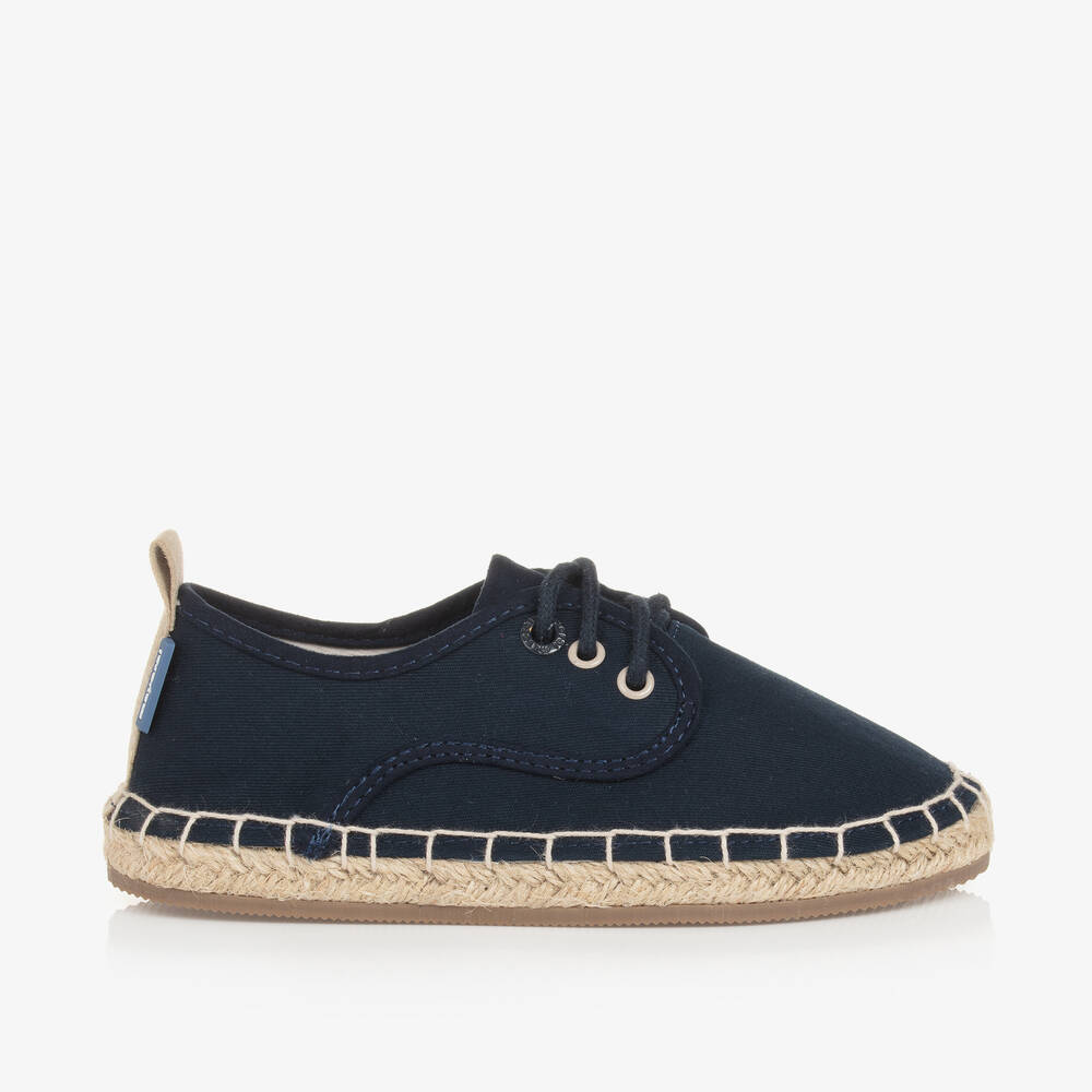 Mayoral-Boys Navy Blue Cotton Lace-Up Espadrilles | Childrensalon Outlet