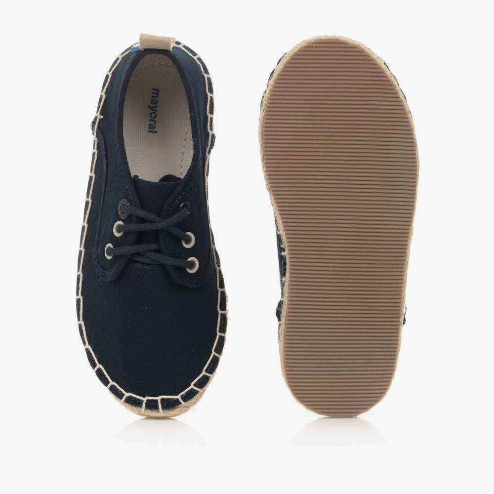 Mayoral-Boys Navy Blue Cotton Lace-Up Espadrilles | Childrensalon Outlet