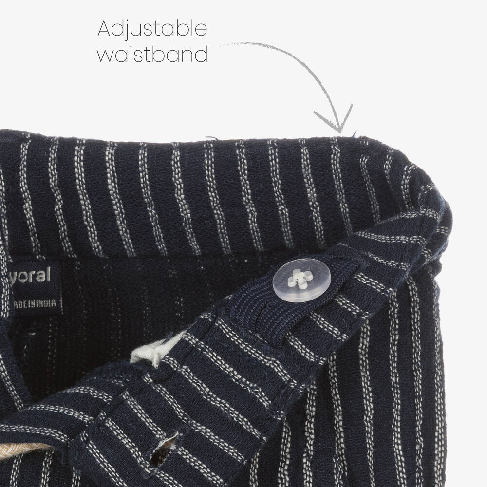 Mayoral-Рубашка и синие брюки из хлопка и льна | Childrensalon Outlet