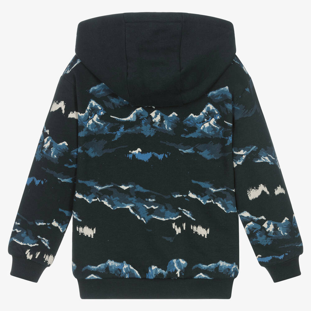 Mayoral-Синяя хлопковая худи с горами | Childrensalon Outlet