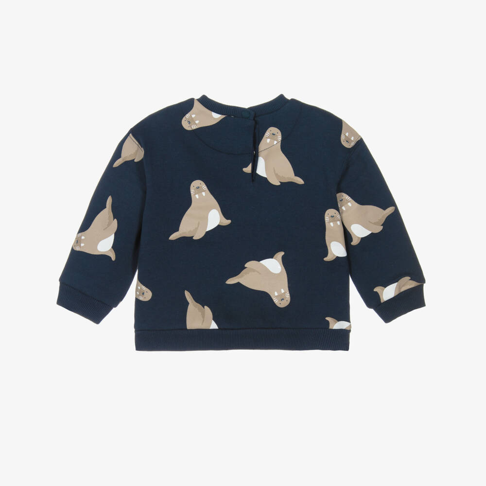 Mayoral-Свитшот синий с принтом тюленя для мальчиков | Childrensalon Outlet