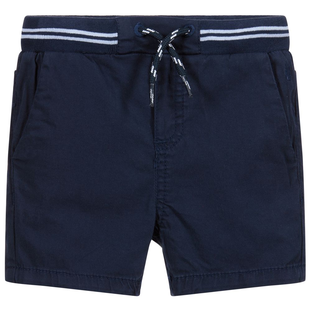 Mayoral - Boys Navy Blue Cotton Shorts  | Childrensalon