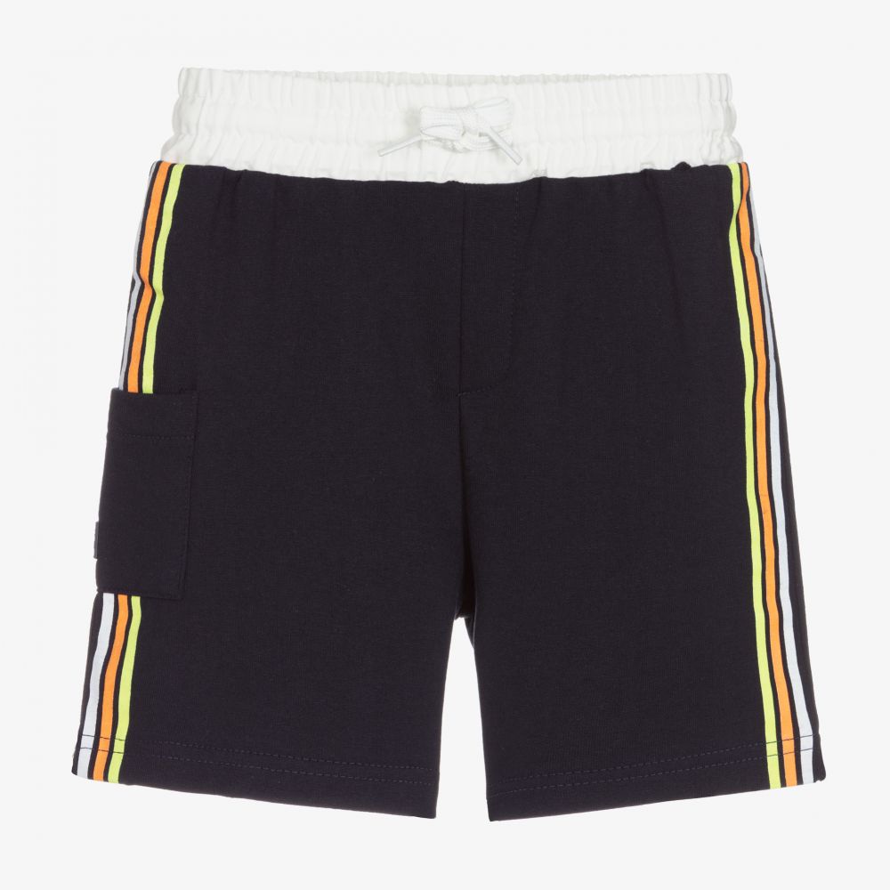 Mayoral - Boys Navy Blue Cotton Shorts | Childrensalon