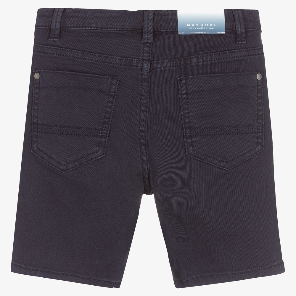 Mayoral-Boys Navy Blue Cotton Shorts | Childrensalon Outlet