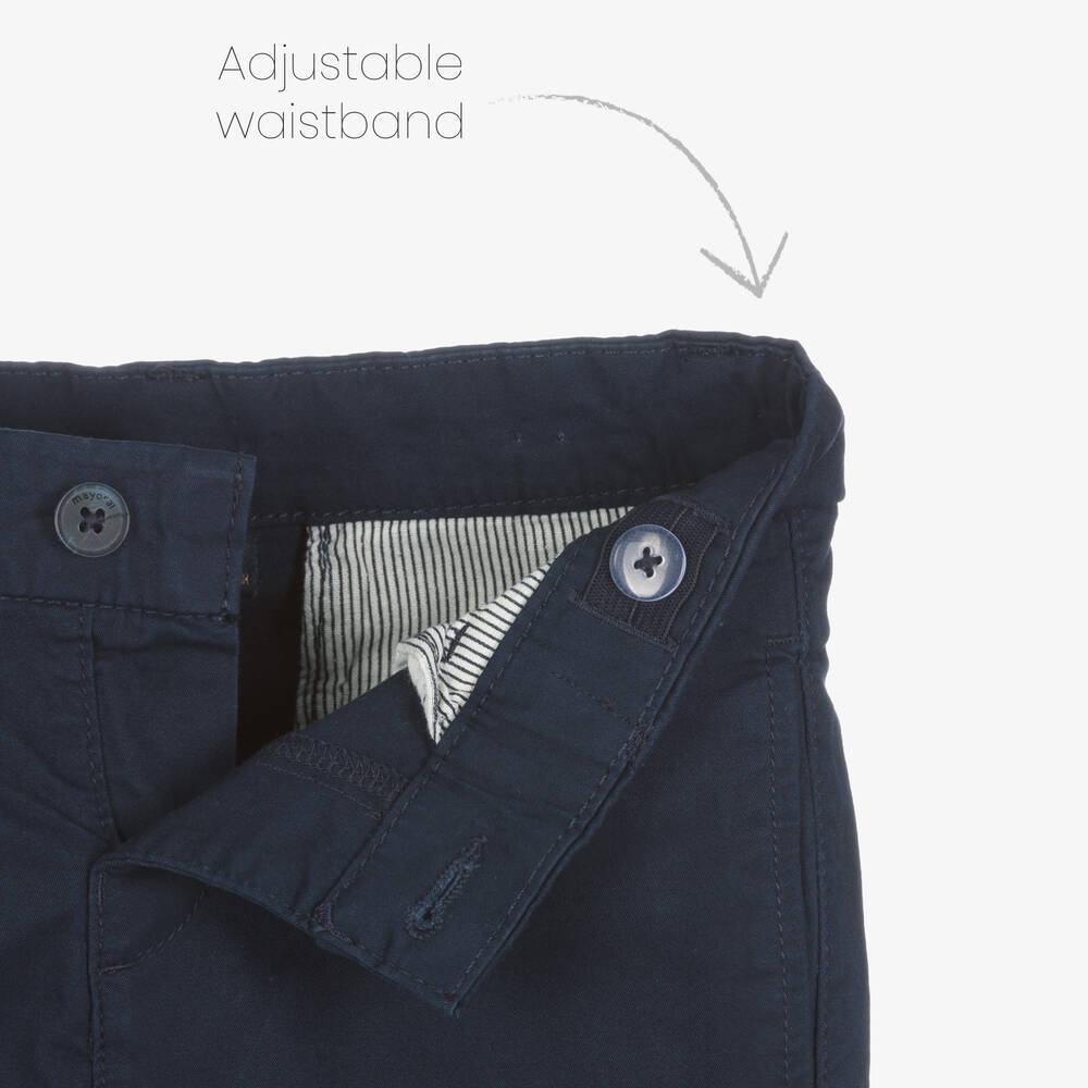 Mayoral-Boys Navy Blue Cotton Shorts | Childrensalon Outlet