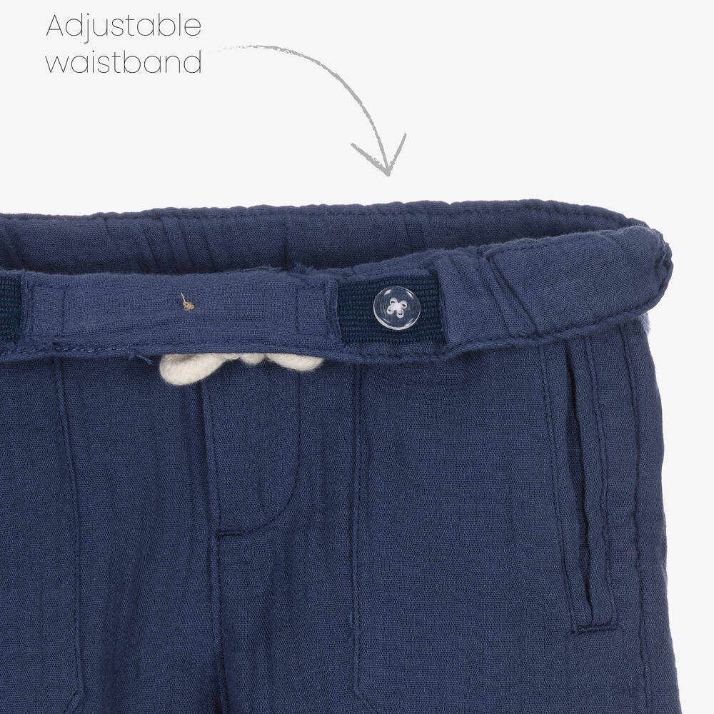 مايورال-شورت أطفال ولادي قطن محبوك لون كحلي | Childrensalon Outlet