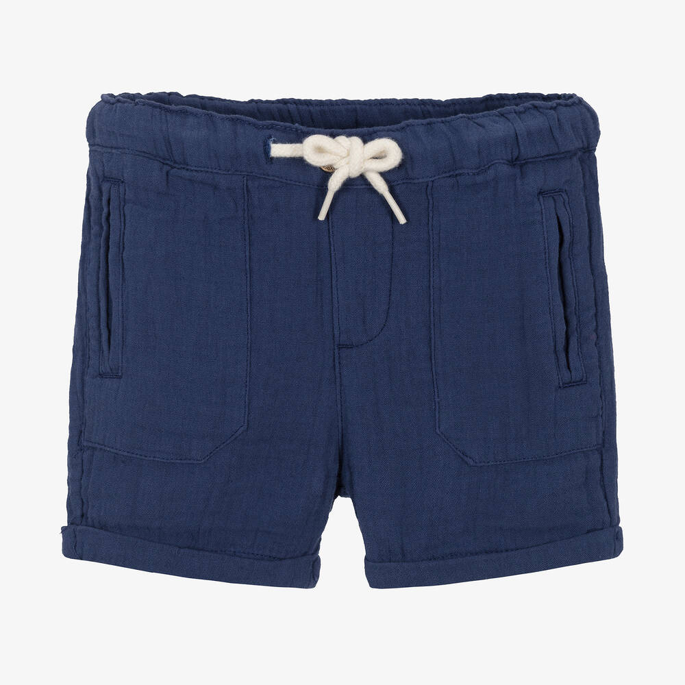 Boys navy cotton shorts sales
