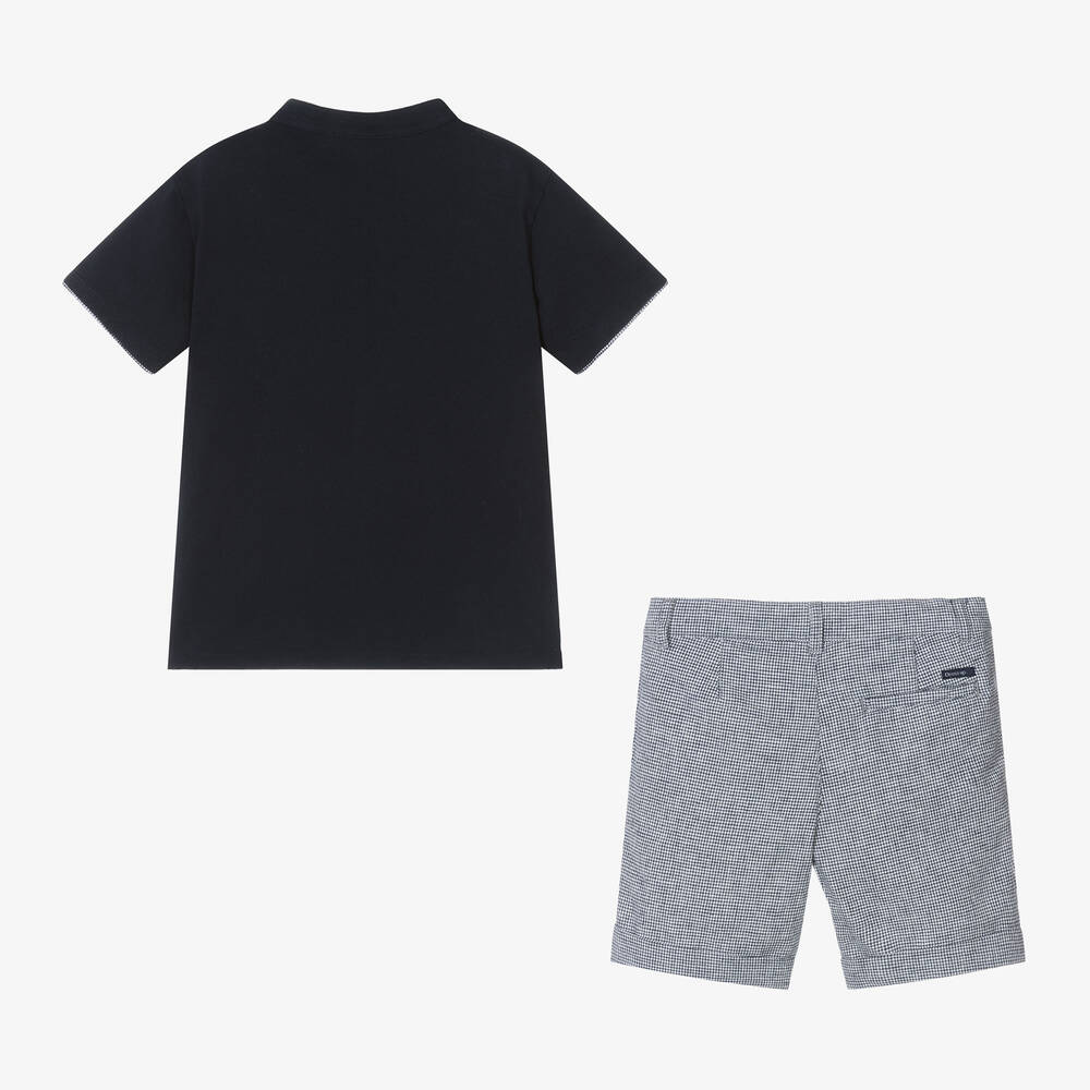 Mayoral-Boys Navy Blue Cotton Shorts Set | Childrensalon Outlet