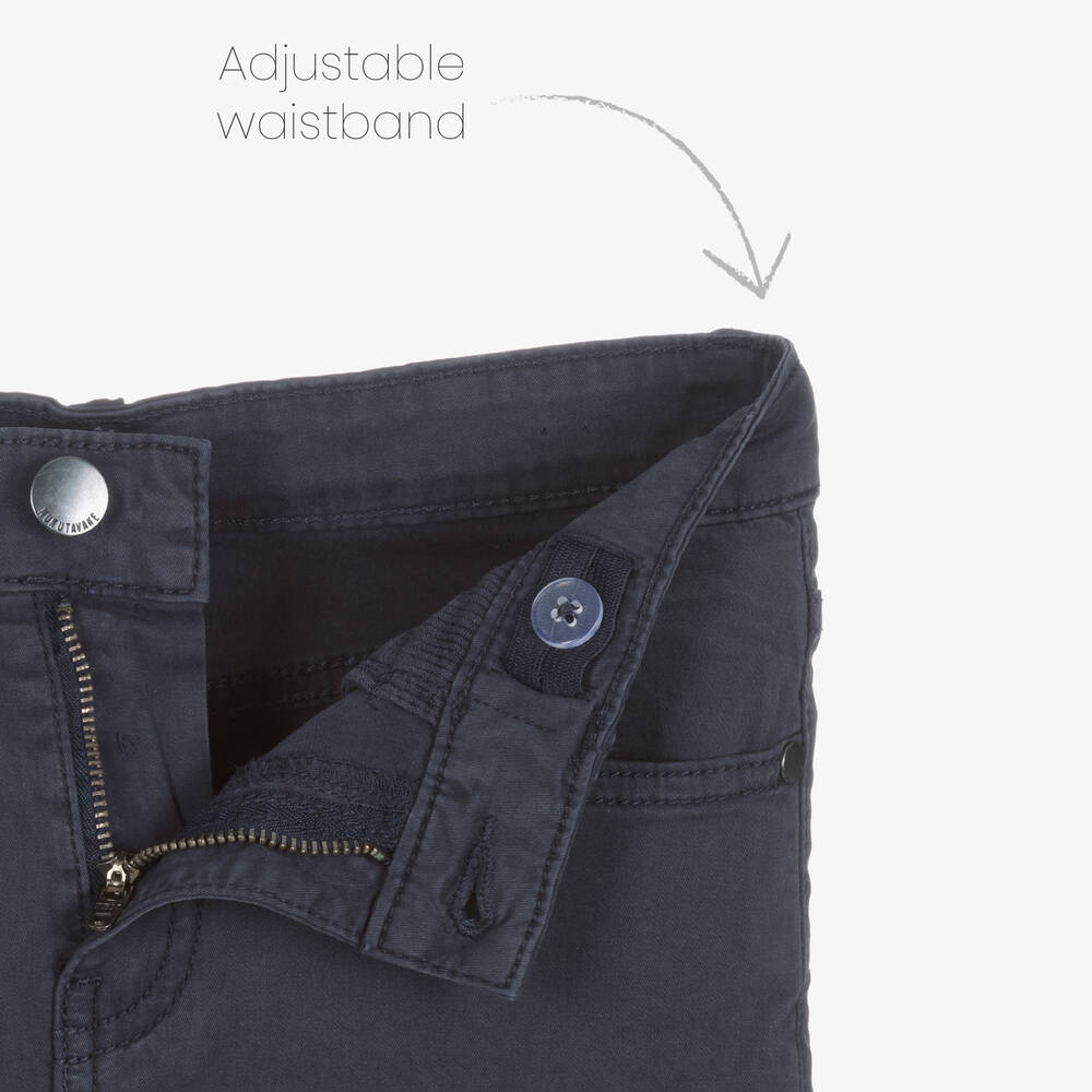 Mayoral-Синие зауженные брюки из хлопка | Childrensalon Outlet