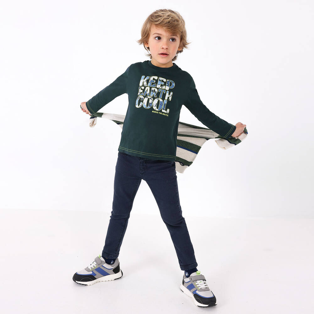 Mayoral-توب قطن جيرسي لون كحلي للأولاد | Childrensalon Outlet