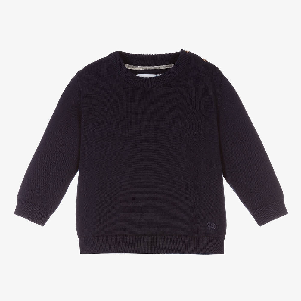 Mayoral - Boys Navy Blue Cotton Sweater | Childrensalon