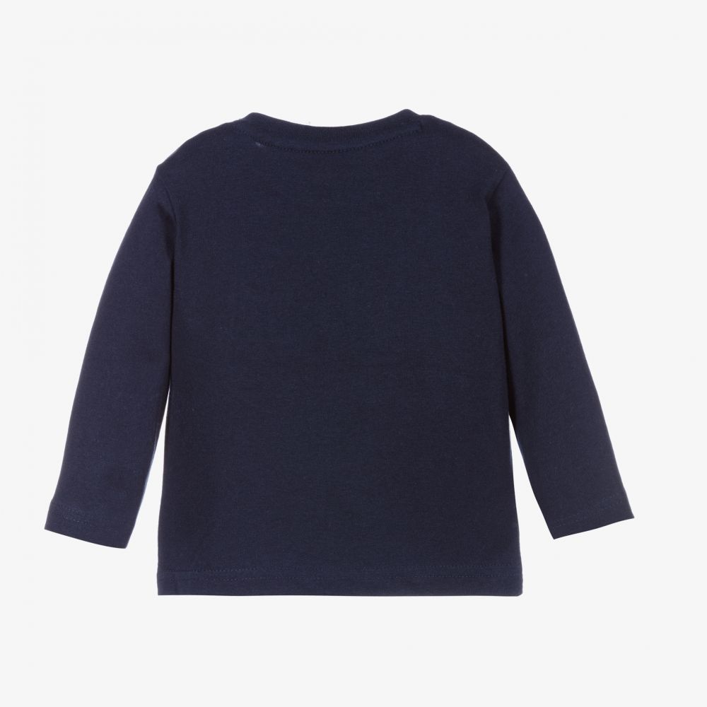 Mayoral-Boys Navy Blue Cotton Top | Childrensalon Outlet