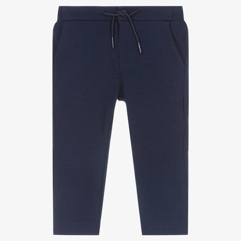 Mayoral - Boys Navy Blue Cotton Trousers | Childrensalon