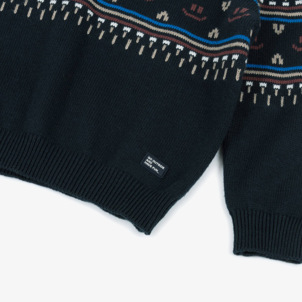 Mayoral-Уютный синий свитер Fair Isle для мальчиков | Childrensalon Outlet