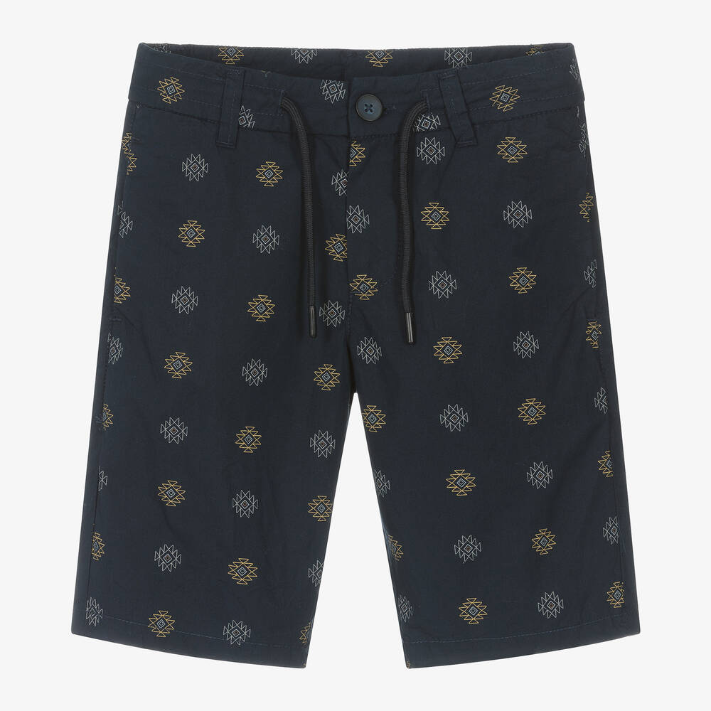 Mayoral Нукутаваке-Boys Navy Blue Drawstring Chino Shorts | Childrensalon Outlet