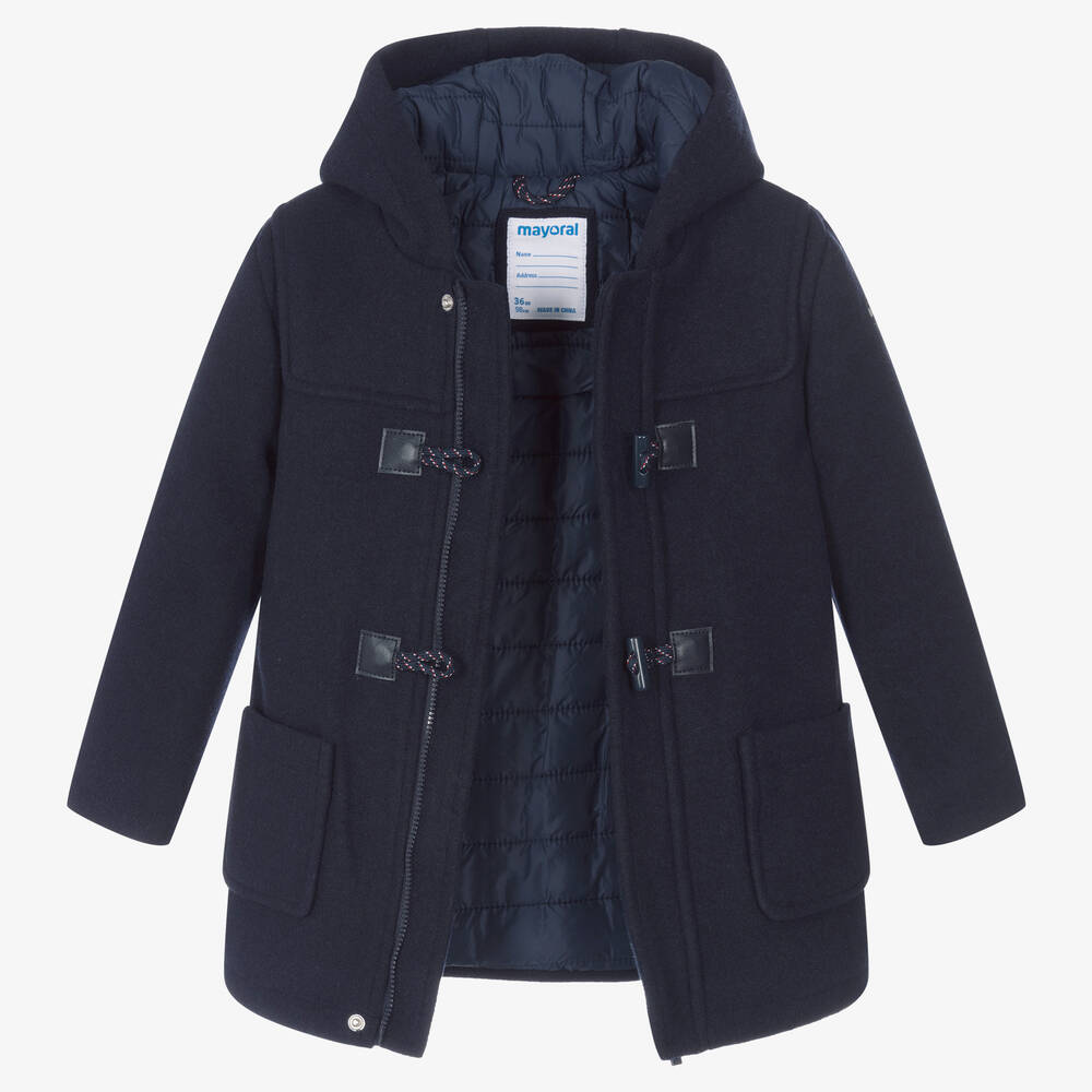 Mayoral Boys Navy Blue Duffle Coat Childrensalon Outlet