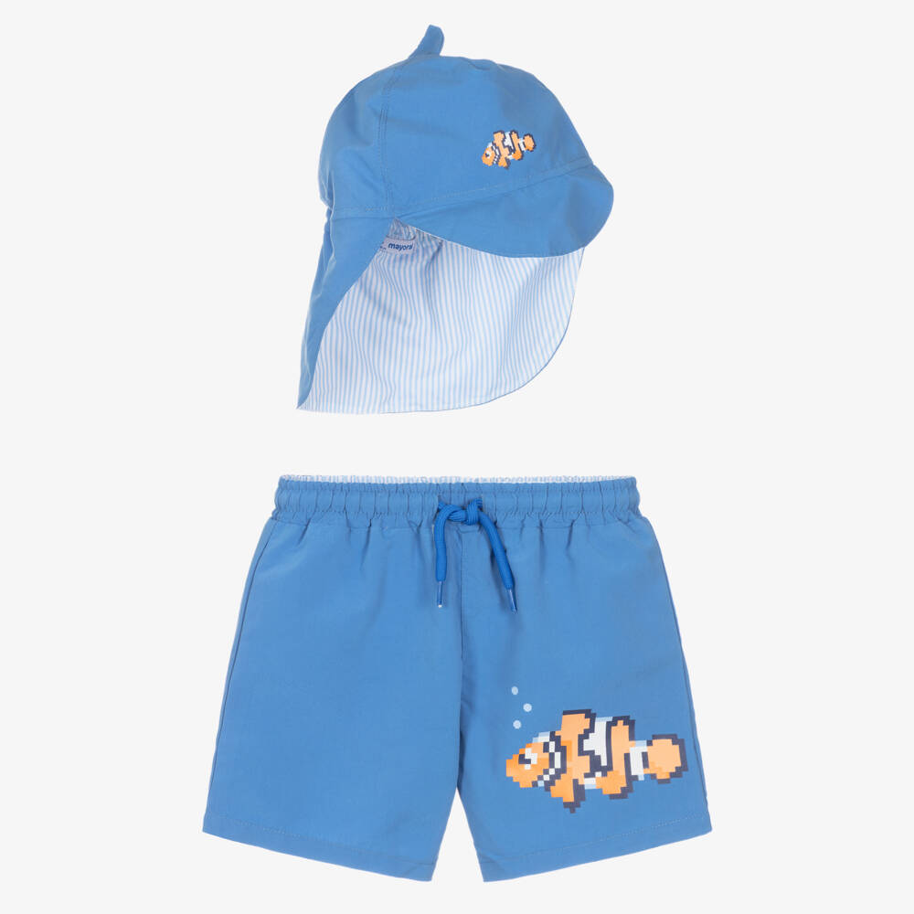 Mayoral-Boys Navy Blue Fish Swimwear | Childrensalon Outlet