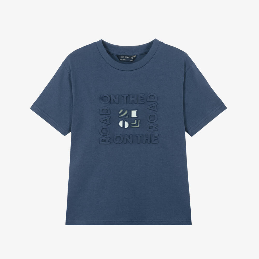 Mayoral Nukutavake-Boys Navy Blue Graphic T-Shirt | Childrensalon Outlet