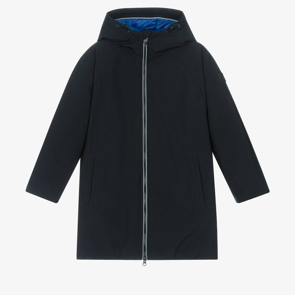 Mayoral Nukutavake-Boys Navy Blue Hooded Parka Coat | Childrensalon Outlet