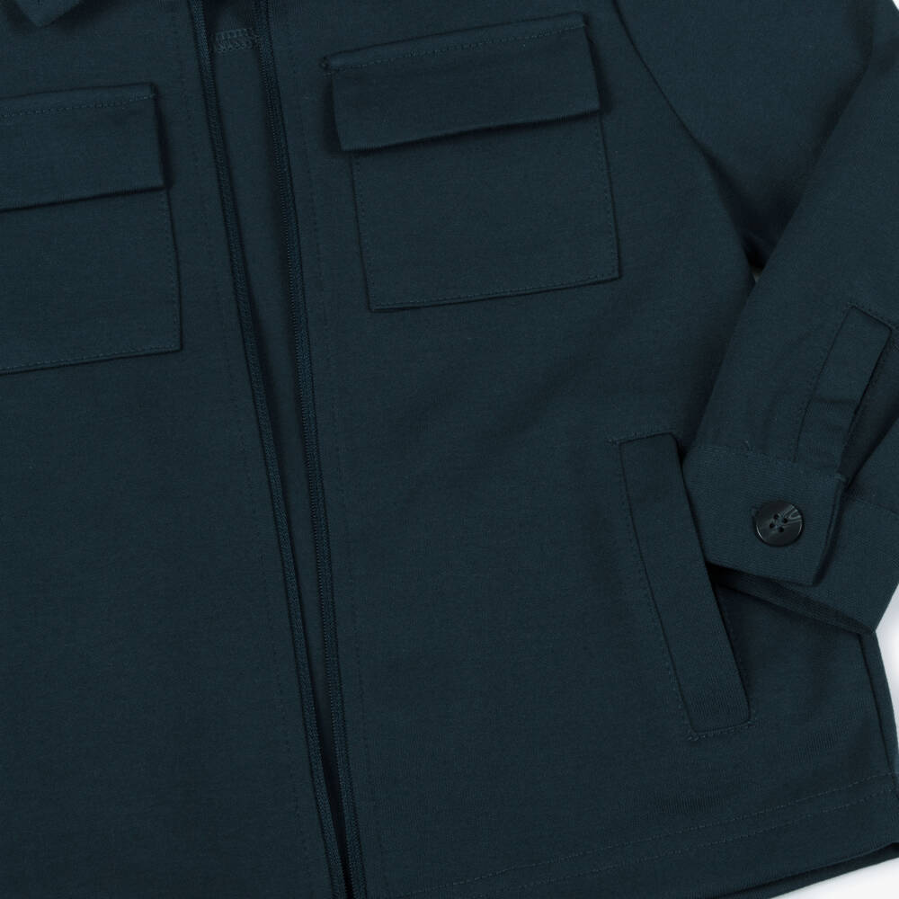 Mayoral-Boys Navy Blue Jersey Zip-Up Top | Childrensalon Outlet