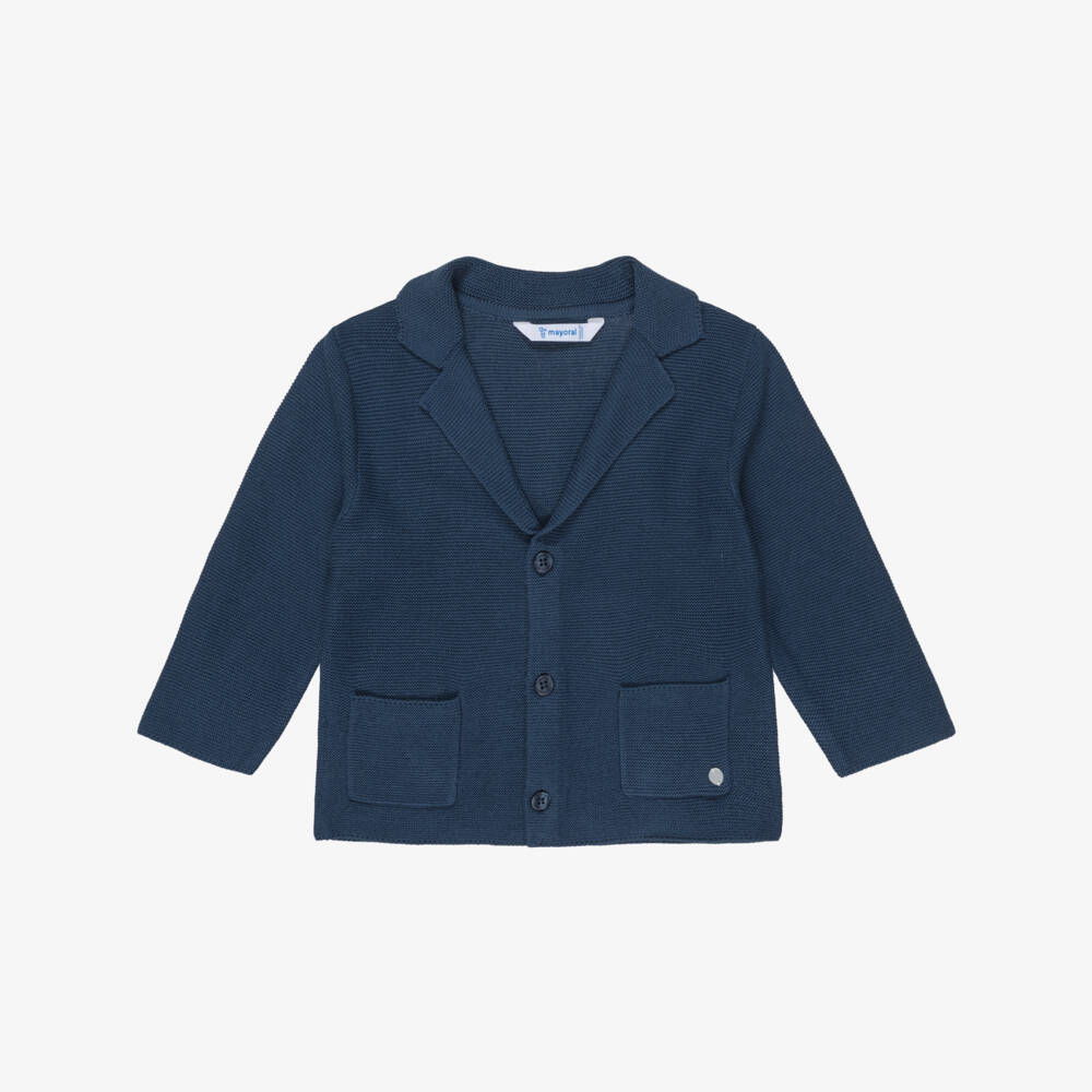 Mayoral-Boys Navy Blue Knit Cardigan | Childrensalon Outlet