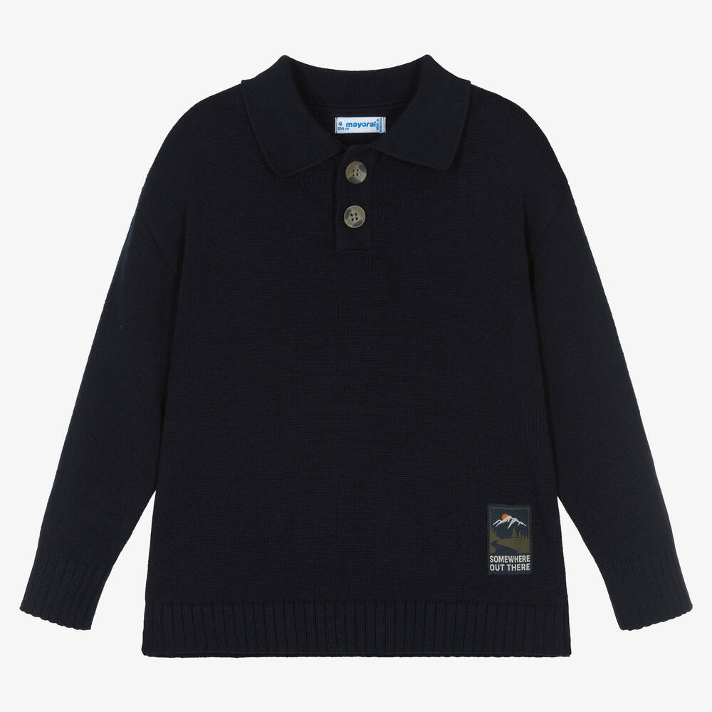 Mayoral-بلوفر قطن محبوك لون كحلي للأولاد | Childrensalon Outlet