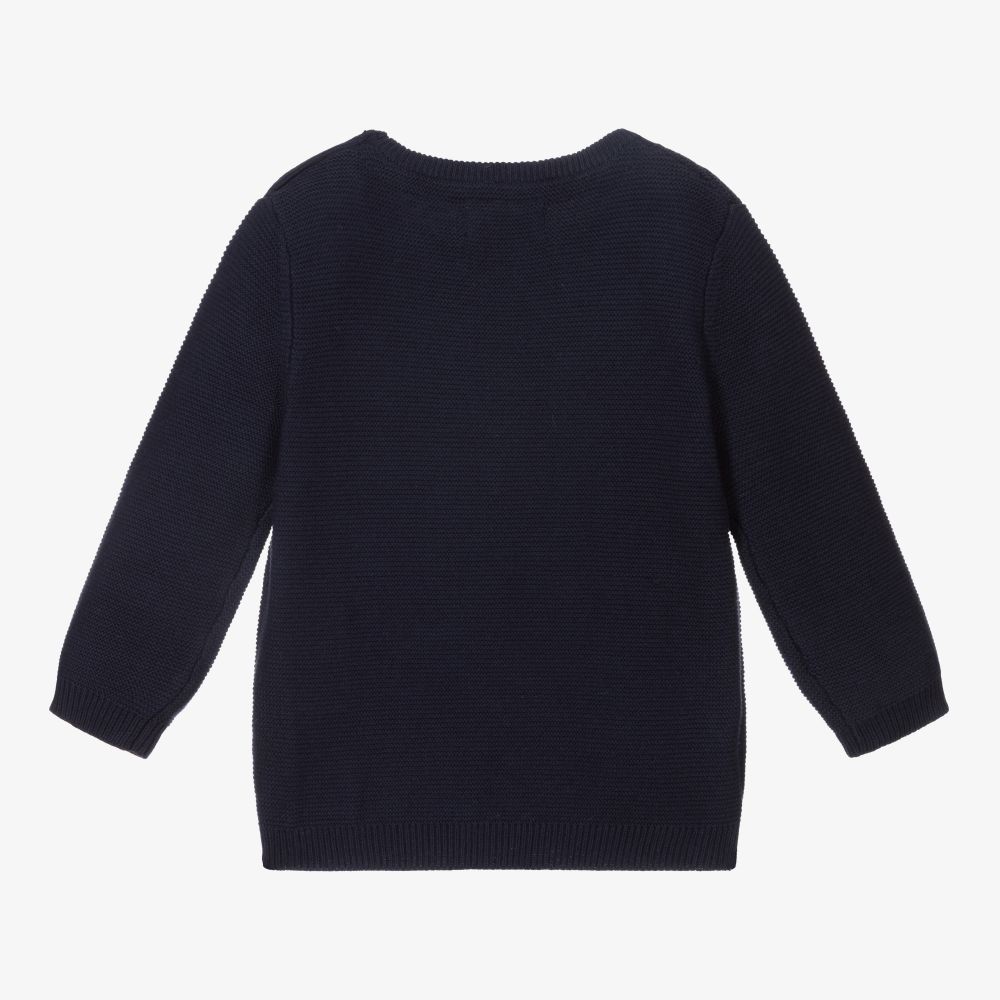 Mayoral Boys Navy Blue Knitted Sweater Childrensalon Outlet