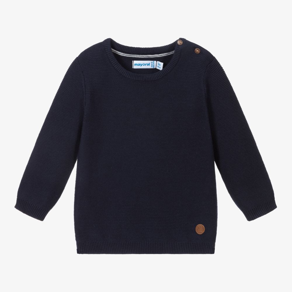 Mayoral - Boys Navy Blue Knitted Sweater | Childrensalon