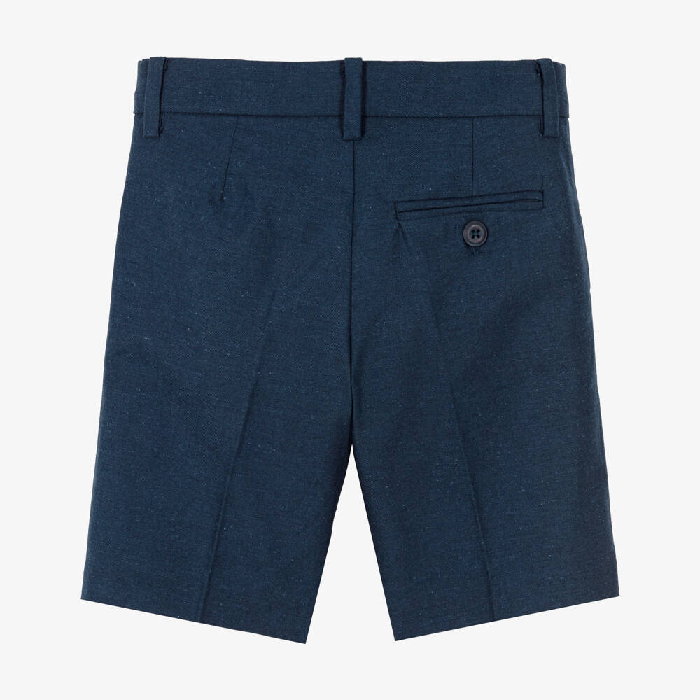 Mayoral-Boys Navy Blue Linen Shorts | Childrensalon Outlet