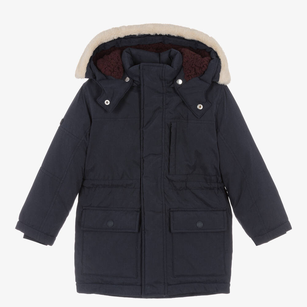 Mayoral - Boys Navy Blue Parka | Childrensalon