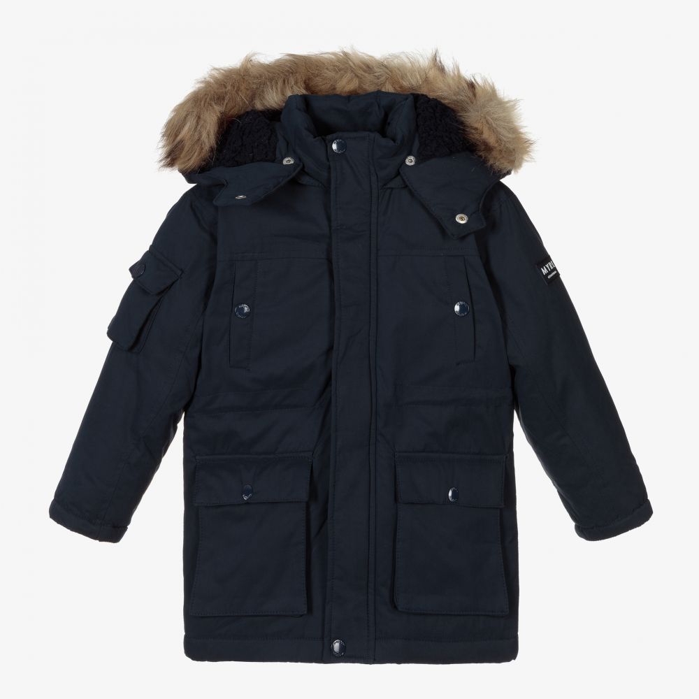 Mayoral Boys Navy Blue Parka Coat Childrensalon Outlet