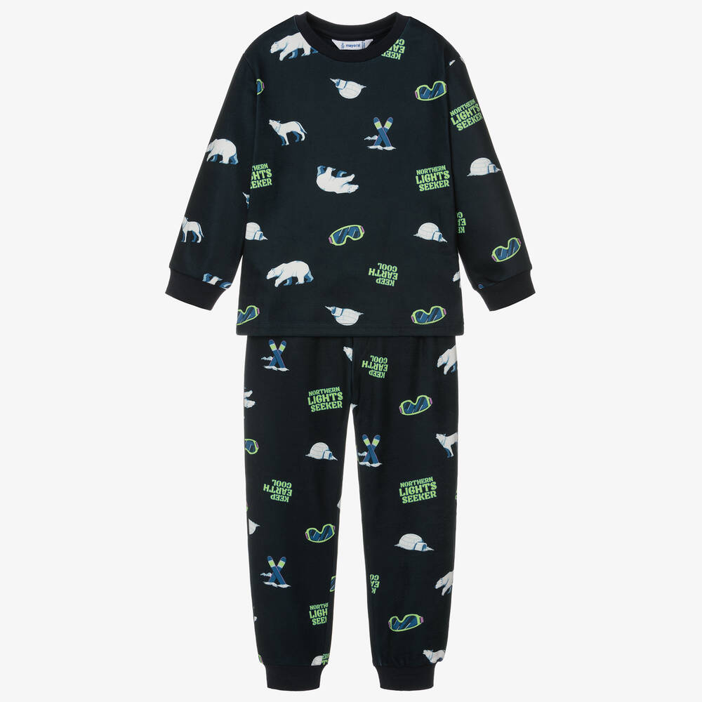 Mayoral - Navyblauer Eisbär-Pyjama für Jungen | Childrensalon