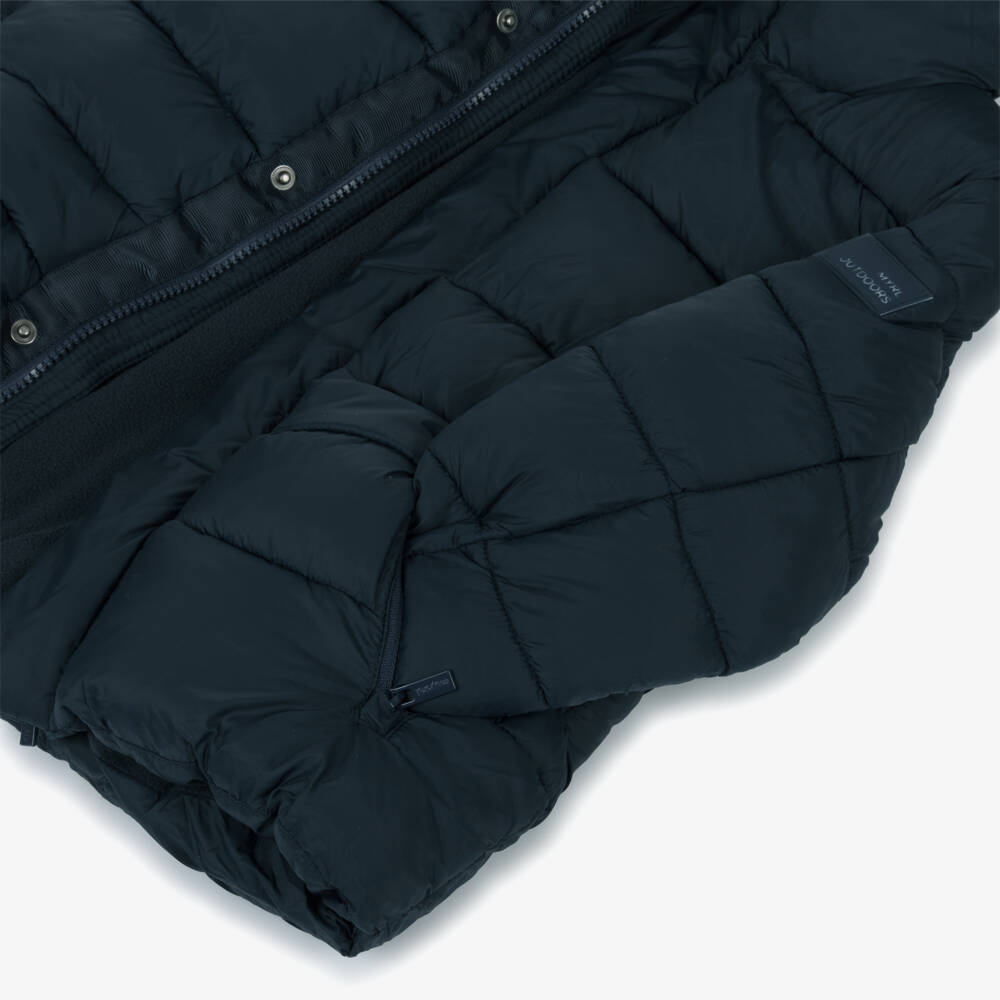 Mayoral-Boys Navy Blue Puffer Coat with Hood | Childrensalon Outlet