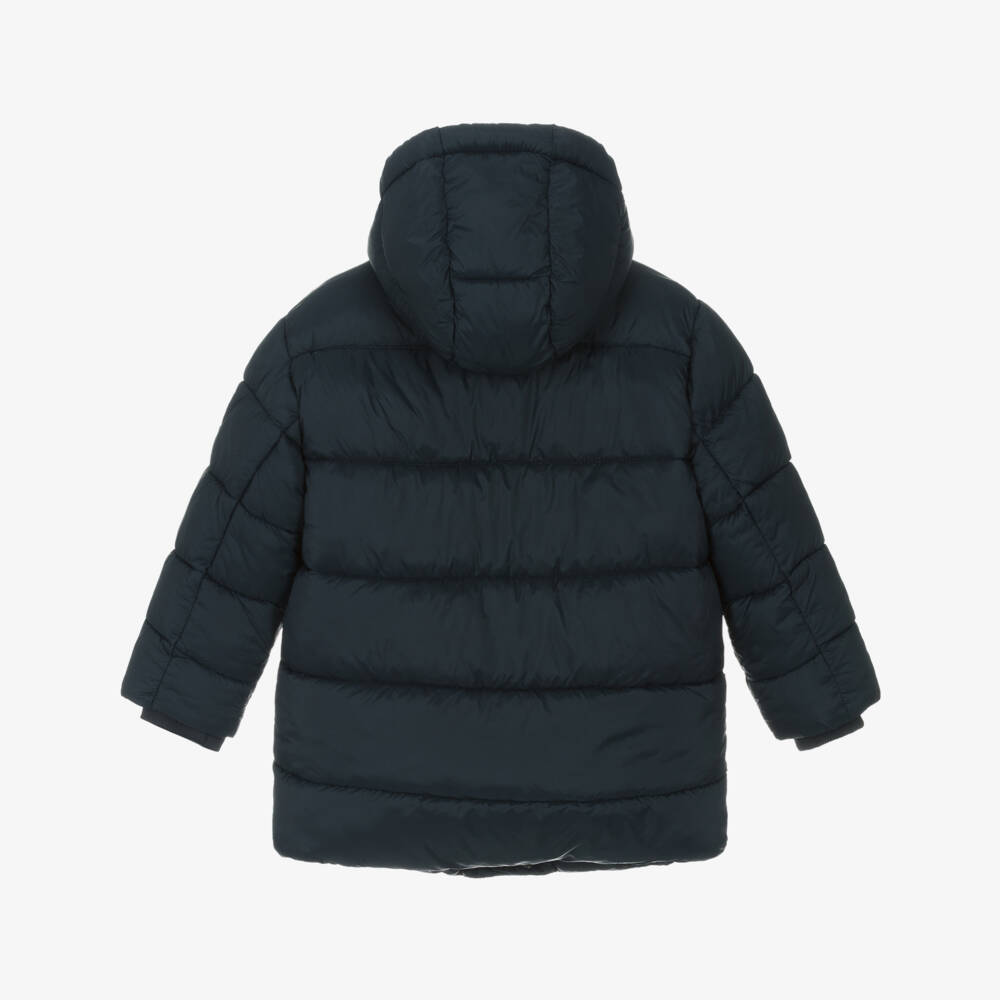 Mayoral-Boys Navy Blue Puffer Coat with Hood | Childrensalon Outlet