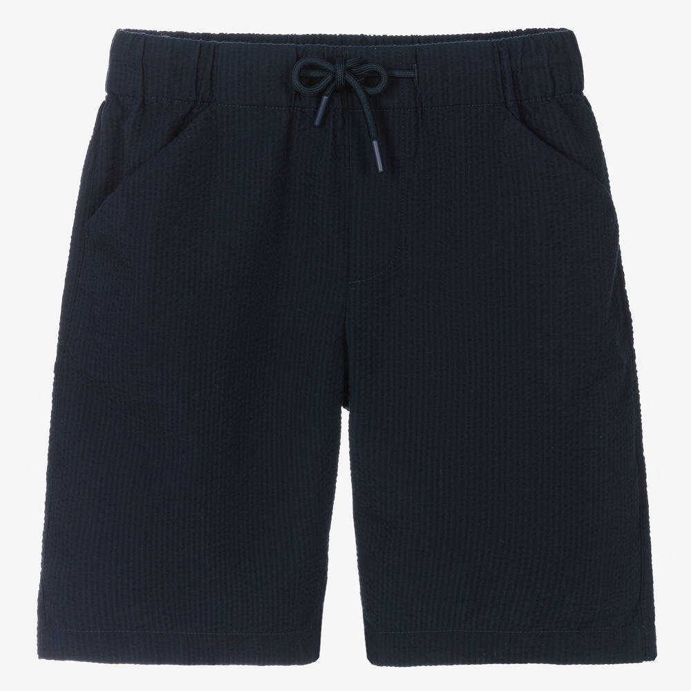 Mayoral Nukutavake - Short bleu marine en seersucker | Childrensalon