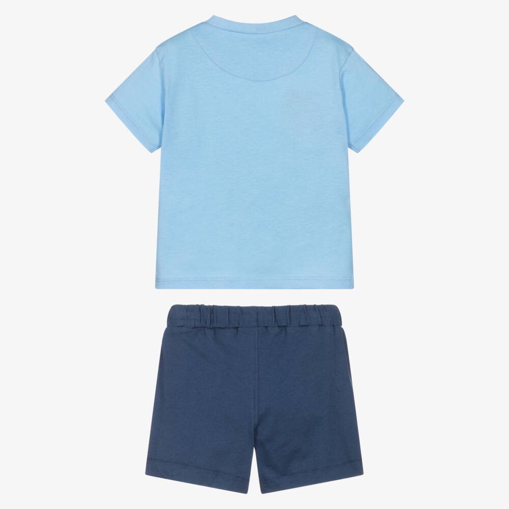 Mayoral-Boys Navy Blue Shark Short Set | Childrensalon Outlet