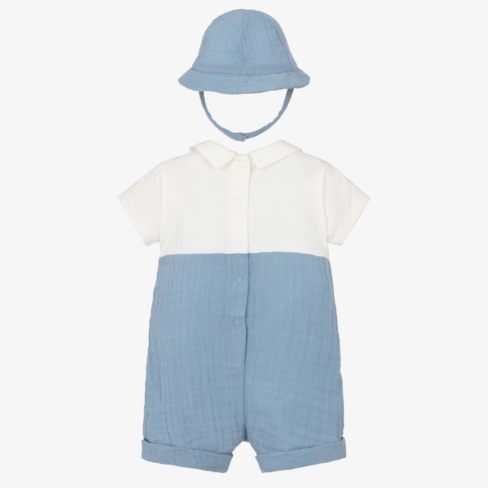 Mayoral Newborn-Boys Navy Blue Short Set with Hat | Childrensalon Outlet