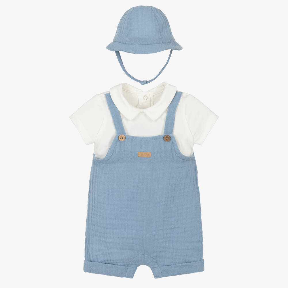 Mayoral Newborn-Boys Navy Blue Short Set with Hat | Childrensalon Outlet